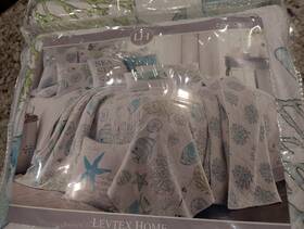 Levtex Home 848336032209 Luxury Quilt Set Biscayne Tropical Fish In Aqua Green Coral King