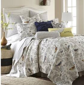 Levtex Home 848336052313 Timeless Collection Mockingbird Cotton 3pc Quilt And Sham Set King Nip