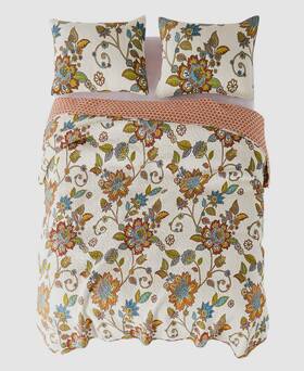 Levtex Home 848336073028 Ivory Clementine Spring Floral 3-pc. Quilt Set Full/queen