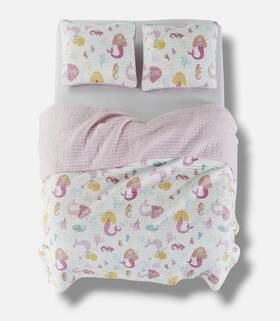Levtex Home 848336095174 Pink Mermaid Marina 3-pc. Quilt Set Full/queen