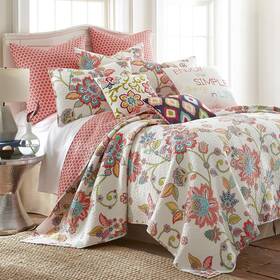Levtex Home 848336098038 New Clementine Quilt Set - King/cal King Reversible Cotton