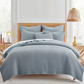 90720146 Levtex Home Mills Waffle Chambray Full/queen Quilt Set -