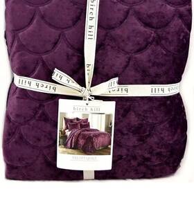 Bh20141k Levtex Home Quilt Reversible Plum Scallop Poly Velvet/microfiber King/cal King