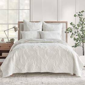 L10924gks Levtex Home Bedding Set Microfiber Reversible Bohemian Cream King/cal King 3-pc