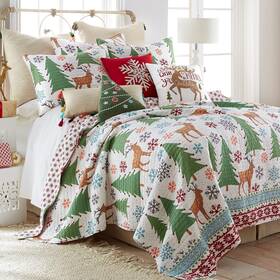 L13780fqs Levtex Home Merry And Bright Collecion - Tinsel Quilt Set Full/queen Holiday
