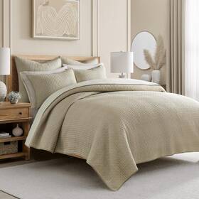 L14860ffqs Levtex Home Cross Stitch Reversible Full/queen Quilt Set 88x92in With 2 Pillow Shams 26x2