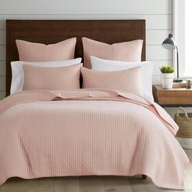 L14860nfqs Levtex Home Cross Stitch Reversible Full/queen Quilt Set 88x92in With 2 Pillow Shams