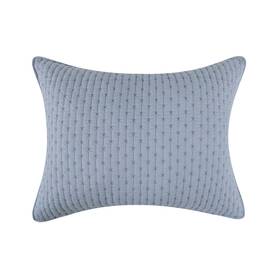 L14860zsh Levtex Home Cross Stitch Chambray Standard Sham -