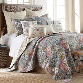 L15940ks Levtex Home Angelica Reversible King/cal King Quilt Set 106x92in And 2 Pillow