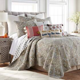 L19610ks Levtex Home - Kassandra Quilt Set King 106x92 Inch Two Pillow Sha