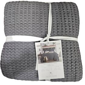 L20635fqs Levtex Home Mills Waffle Quilt Set Full/queen Charcoal Color
