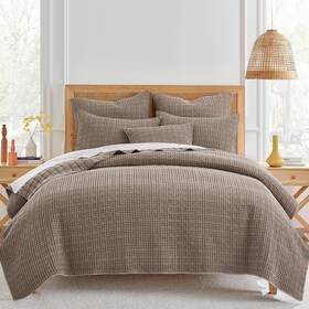 L20643ks Levtex Home Mills Waffle - King/cal King Quilt Set Cocoa Cotton Size
