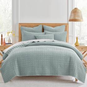 L20649ks Levtex Home Mills Waffle King/cal King Quilt Set 106x92in With 2 Pillow Shams