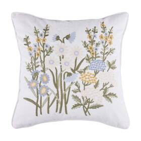 L21681p-a Levtex Home Viviana Blue Flower Emboidered Pillow-
