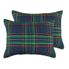 L22633sh2 Levtex Home Spencer Plaid Navy Standard Sham Set Of 2 -
