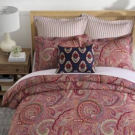 L43803she2b Levtex Home Spruce Red Euro Sham Set Of 2 -