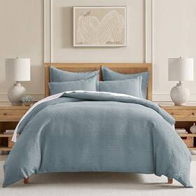 L48010cts Levtex Home Cloud Waffle Chambray Twin Comforter Set -