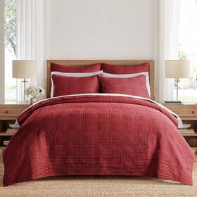 Levtex Home L48013ks - Cloud Waffle Quilt Set King King/cal Red