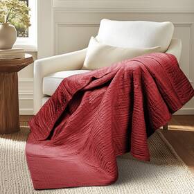 L48013qt Levtex Home Cloud Waffle Red Quilted Throw -