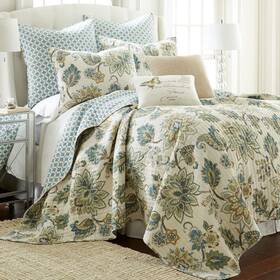 L48601ks Levtex Home Quilt Set 3-piece King/cal King Reversible Grey Palladium Cotton