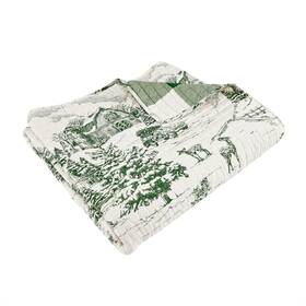 L56022qt Levtex Home Winter Sleigh Ride Green Quilted Throw -