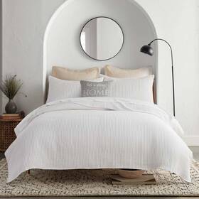 L57220cvt Levtex Home Caden Bright White Cotton Gauze Twin Coverlet Blanket