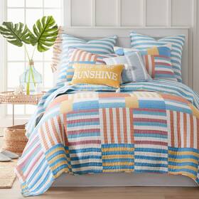 L59371fqs Levtex Home Sol Stripe Patch Full/queen Quilt Set -