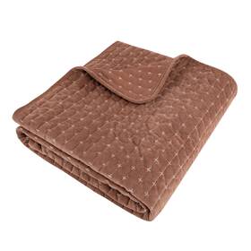 L60003qt Levtex Home Velvet Stitch Rust With White Quilted Throw -