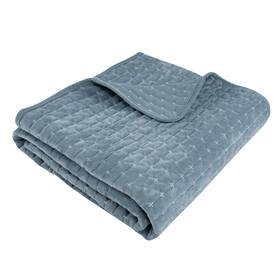 L60005qt Levtex Home Velvet Stitch Chambray With White Quilted Throw -
