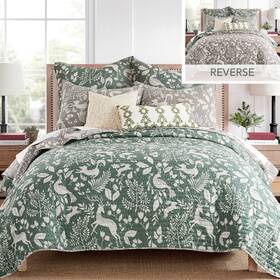 L60120fqs Levtex Home Bretton Woods Green/taupe Full/queen Quilt Set -