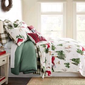 L60510ks Levtex Home Tatum Pines Quilt Set - King/cal King Holiday 106x92 And Two Pil