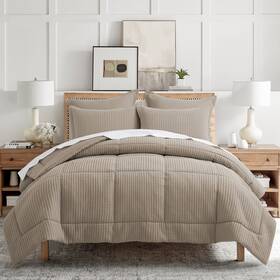 L61420she40 Levtex Home Mills Waffle Beige Fawn King Comforter Set -