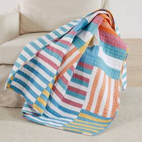 L61433she3 Levtex Home Sol Stripe Patch Quilted Throw -