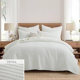 L62431ks Levtex Home Eyelet Cream King/cal King Quilt Set -