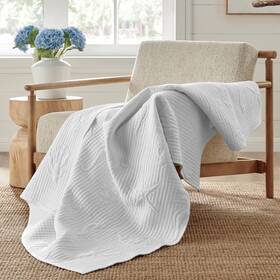 L62870qt Levtex Home Cross Stitch Sea White Quilted Throw -