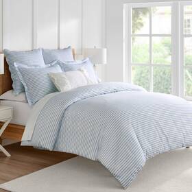 L63571cks Levtex Home Martha Stripe Blue King Comforter Set -