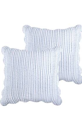 L63571she2 Levtex Home Martha Stripe Blue Euro Sham Set Of 2 -