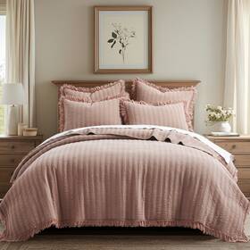 L63840ts Levtex Home Wilhemina Dusty Rose Twin Quilt Set -