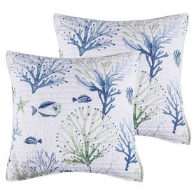 L64330she2 Levtex Home Harbor Bay Euro Sham Set Of 2 -
