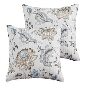 L64380she2 Levtex Home Malaney Neutral Blue Euro Sham Set Of 2 -