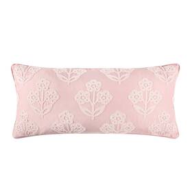 L64381p-b Levtex Home Maileen Dusty Rose Crewel Bouquets Pillow 12x24 -
