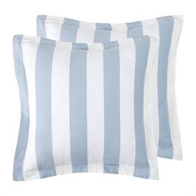 L65730she2 Levtex Home Cabana Stripe Blue Euro Sham Set Of 2 Unquilted -