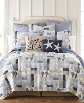 Levtex Home L74000ks Cerralvo Reversible 3-pc. Quilt Set King/california King - Blue/tau