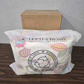 L79403lks Levtex Home Clementime Spring 3-pc Coral And Teal Floral Cotton King/cal Quilt Set