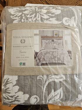 V17881fqs Levtex Home Villa Lugano Quilt And Pillow Sham Set By Kig/cal King Taupe