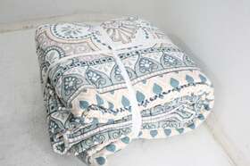 L12710ks Levtex Home Addie King Quilt Set Floral 100% Cotton White Teal Blush Grey