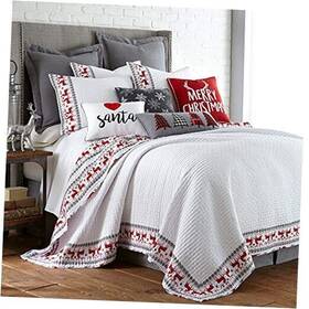 L13720fqs Levtex Merry And Bright Collection - Rudolph Quilt Set Holiday 88x92 Full/queen
