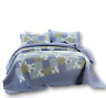 Lh1340-f Dada Bedding Collection Reversible Patchwork Plaid Floral Blueberry 692617614093