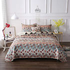 Lh1403-k Dada Bedding Collection Bohemian Bedspread Set Coral Floral Paisley Garden