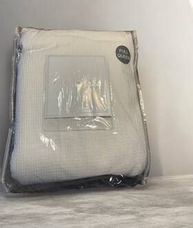 2020449 Linea Casa By Sferra Casa/sferra Stonewashed Full/queen Matelasse Coverlet White 100% Ctn Nip
